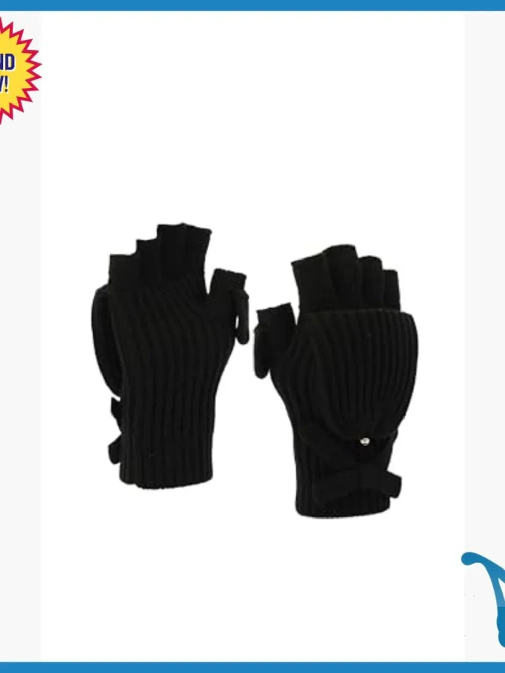 Knit Pop Top Mittens, Cold Weather Gloves, One Size, Acrylic Wool Blend